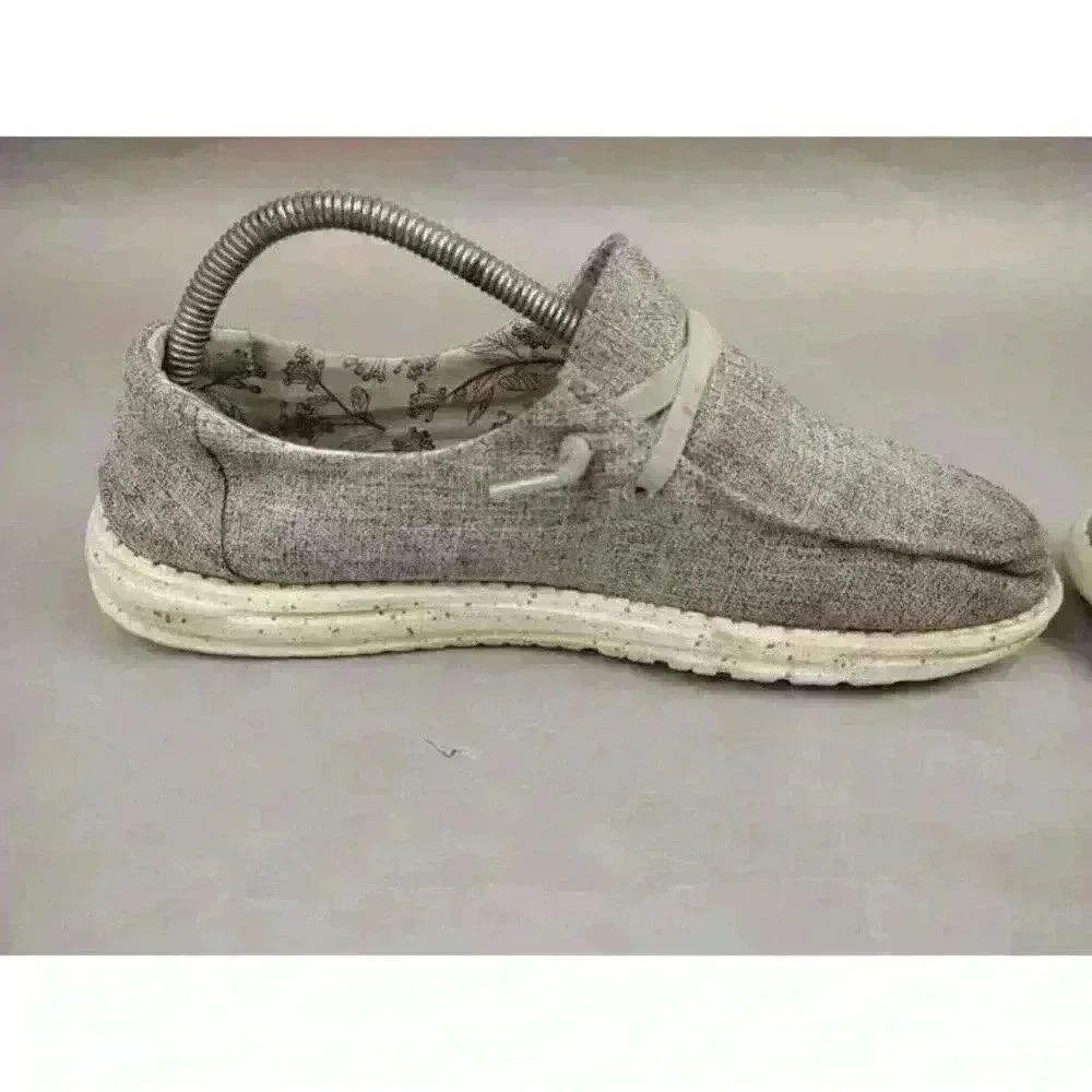 Hey Dude Women's‎ Wendy Linen Iron Womens Loafers Size 10 Gray